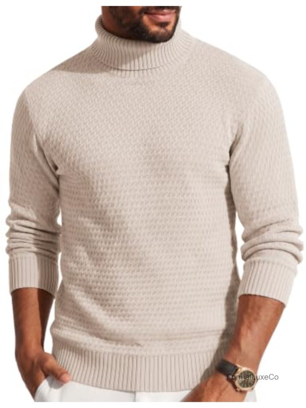 Men's Slim Fit Turtleneck Sweater Long Sleeve Knit Pullover